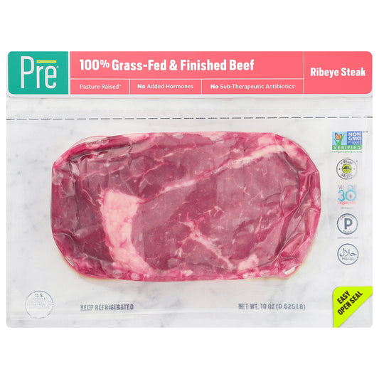 Pre 100% Grass-Fed & Finished Beef Ribeye Steak 10 oz