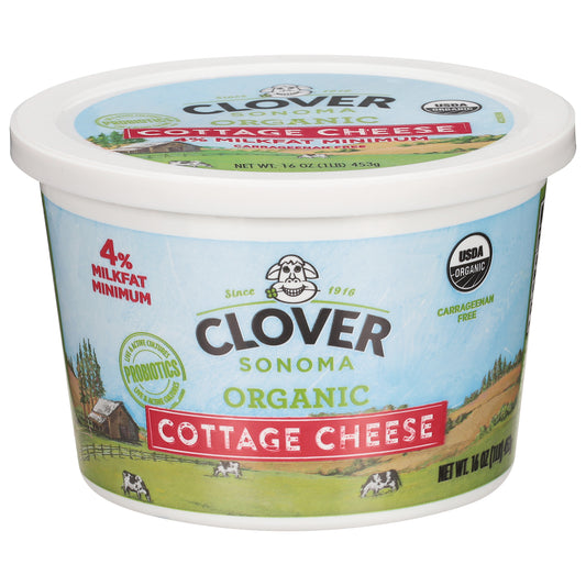 Clover Sonoma 4% Milkfat Minimum Organic Cottage Cheese 16 oz