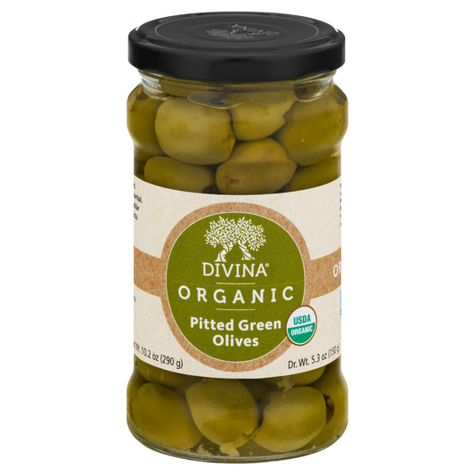 Divina Organic Pitted Green Olives 10.2 oz