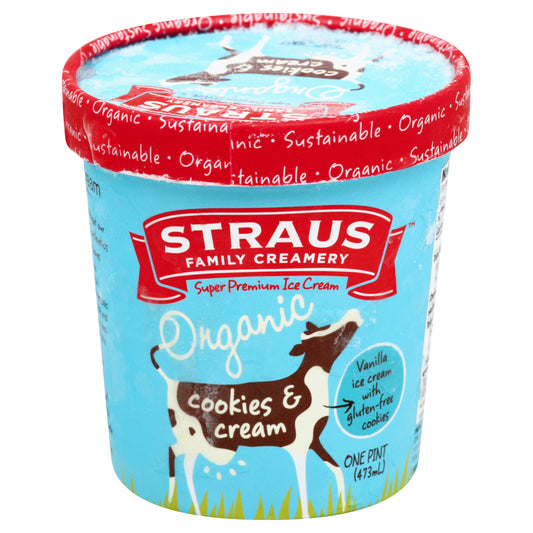 Straus Family Creamery Ice Cream 1 pt - Cookies & Cream