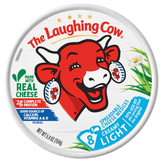 The Laughing Cow Creamy Light Spreadable Cheese Wedges, 8 pack (5.4 oz)