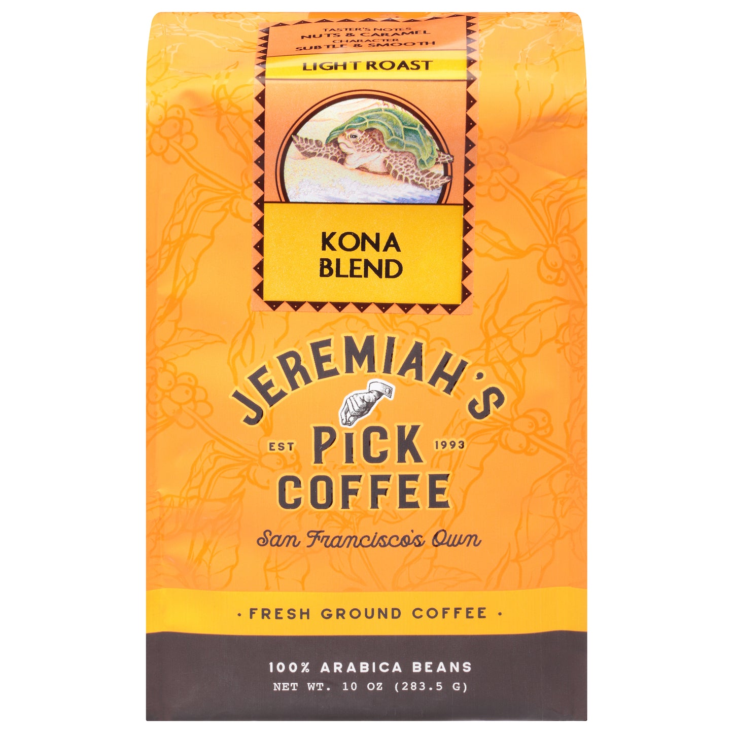 Jeremiah's Pick Coffee Light Roast Fresh Ground Kona Blend Coffee 10 oz