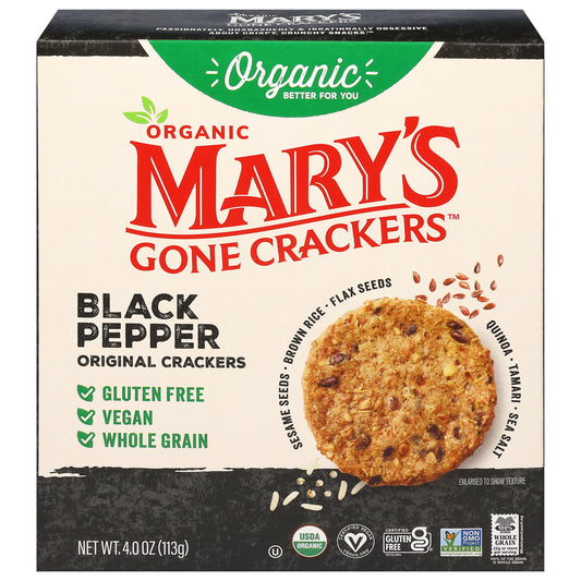 Mary's Gone Crackers Organic Original Black Pepper Crackers 4.0 oz