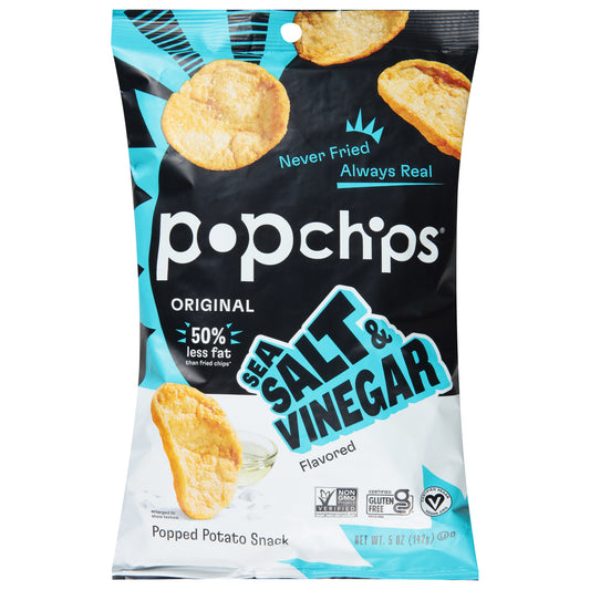 Popchips Original Sea Salt & Vinegar Popped Potato Snack 5 oz