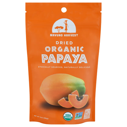 Mavuno Harvest Organic Dried Papaya 2 oz Pouch