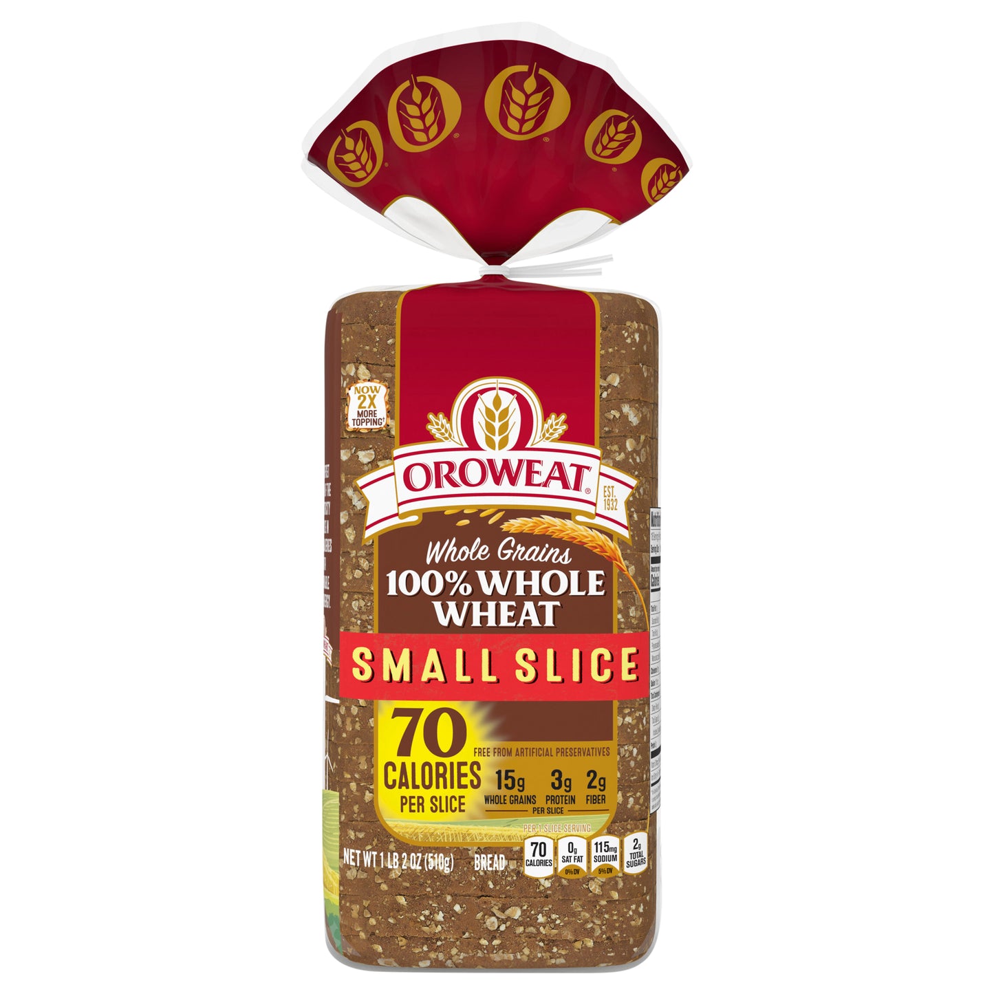 Oroweat Small Slice Whole Wheat Bread, 18 oz