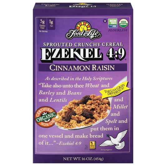 Food for Life Ezekiel 4:9 Sprouted Crunchy Cinnamon Raisin Cereal 16 oz