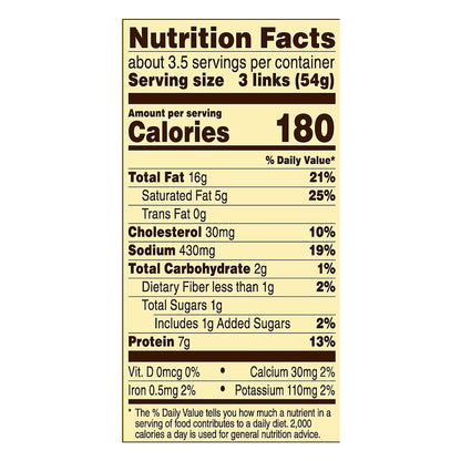 Banquet Brown ‘N Serve Vermont Maple Fully Cooked Sausage Links, Frozen Meat, 10 Count, 6.4 OZ