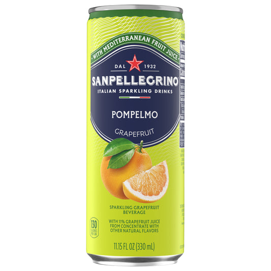 Sanpellegrino Italian Sparkling Drink Pompelmo, Sparkling Grapefruit Beverage Can