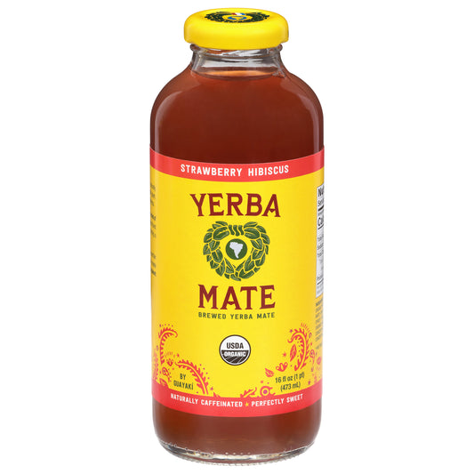 Guayaki Brewed Strawberry Hibiscus Yerba Mate 16 fl oz
