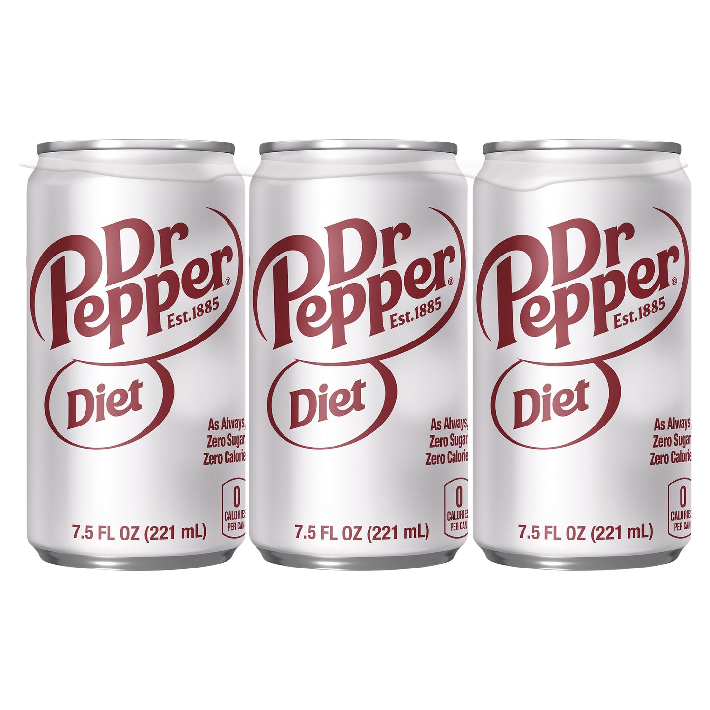 Diet Dr Pepper Soda, 7.5 fl oz cans, 6 pack