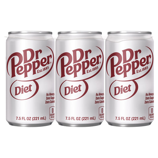 Diet Dr Pepper Soda, 7.5 fl oz cans, 6 pack