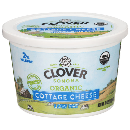 Clover Sonoma Low Fat 2% Milkfat Organic Cottage Cheese 16 oz
