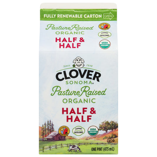 Clover Sonoma Pasture Raised Organic Half & Half 1 pt