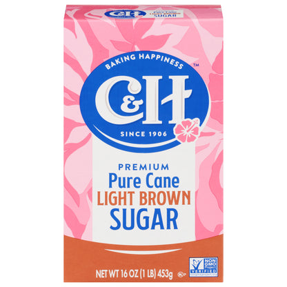 C&H Premium Pure Cane Light Brown Sugar 1 lb