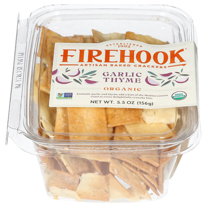 Firehook Organic Garlic Thyme Artisan Baked Crackers 5.5 oz