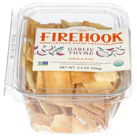 Firehook Organic Garlic Thyme Artisan Baked Crackers 5.5 oz