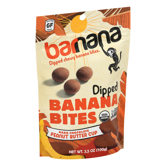 barnana Organic Chewy Dipped Dark Chocolate Peanut Butter Cup Banana Bites 3.5 oz