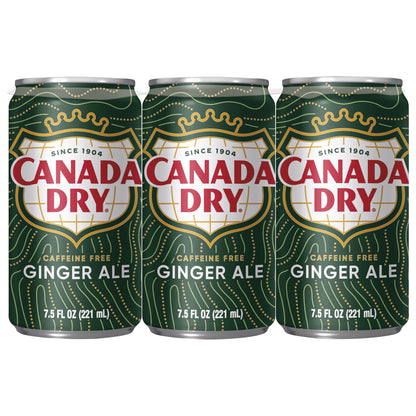 Canada Dry Ginger Ale Soda, 7.5 fl oz cans, 6 pack
