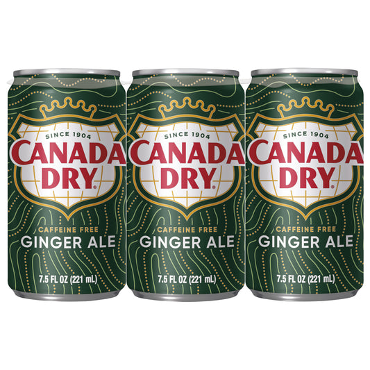 Canada Dry Ginger Ale Soda, 7.5 fl oz cans, 6 pack