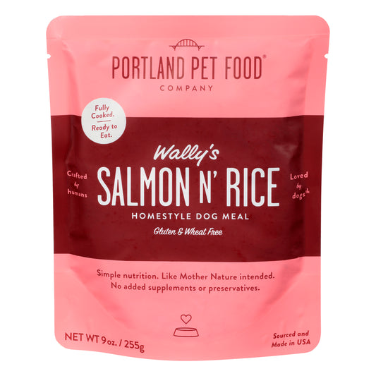 Portland Pet Food Homestyle Wally's Salmon N' Rice Dog Meal 9 oz