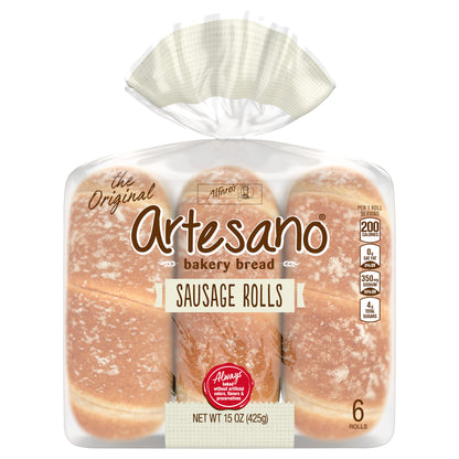Alfaro's Artesano White Sausage Rolls, 6 count, 15 oz