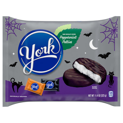 YORK Dark Chocolate Peppermint Patties, Halloween Candy Bag, 11.4 oz