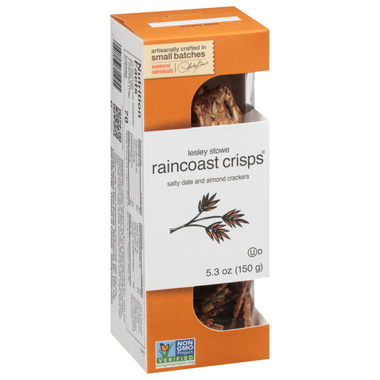 Lesley Stowe Raincoast Crisps Salty Date and Almond Crackers 5.3 oz
