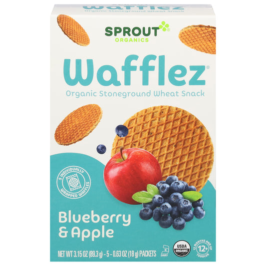 Sprout Organic Blueberry Apple Wafflez 5 - 0.63 oz Packets