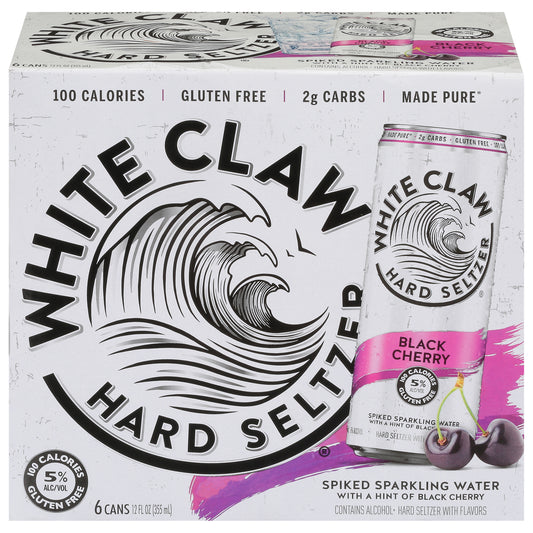 White Claw Hard Seltzer Black Cherry Hard Seltzer 6 - 12 fl oz Cans