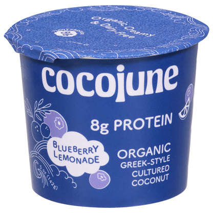 Cocojune Organic Greek-Style Cultured Coconut Blueberry Lemonade Yogurt 5 oz