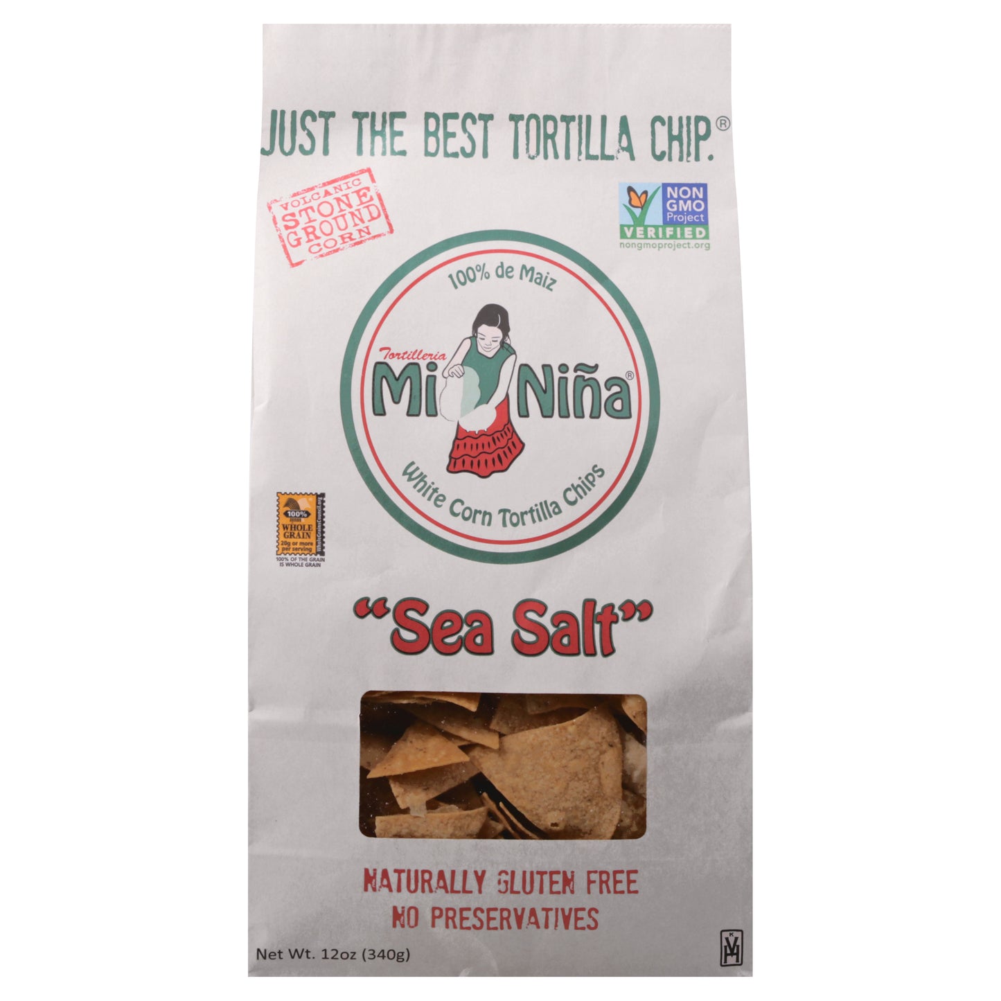 Mi Nina White Corn Sea Salt Tortilla Chips 12 oz