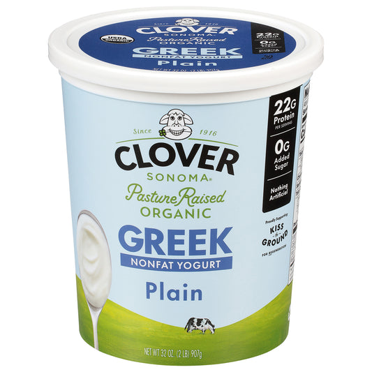Clover Sonoma Organic Greek Nonfat Plain Yogurt 32 oz