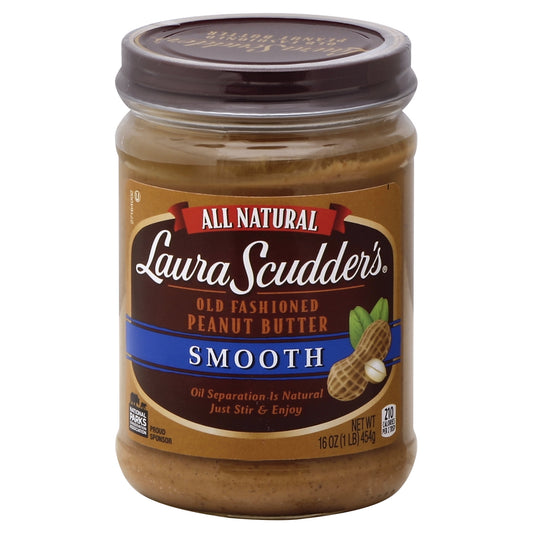 Laura Scudders Old Fashioned Peanut Butter 16 oz - Smooth Peanut Butter