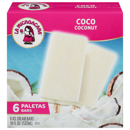 La Michoacana Coconut Ice Cream Bars 6 ea