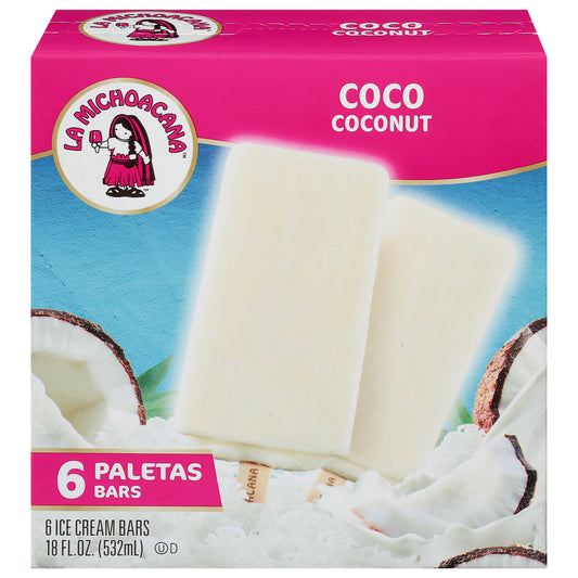 La Michoacana Coconut Ice Cream Bars 6 ea