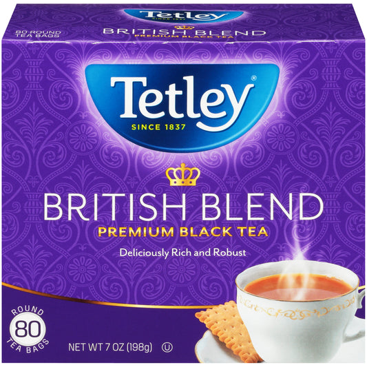 Tetley® British Blend Premium Black Tea Round Tea Bags 80 ct Box