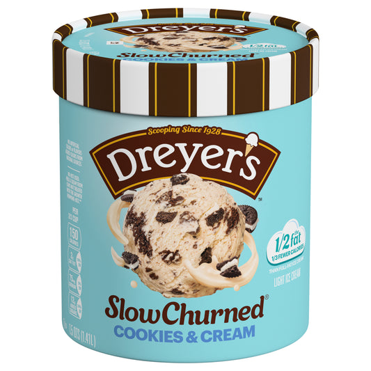Dreyer's Slow Churned Cookies N' Cream Light Ice Cream, 1.5 Qt