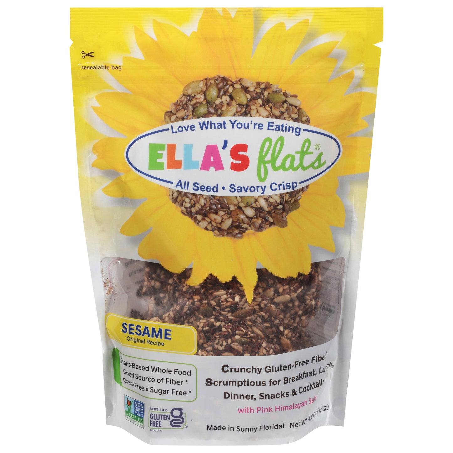 Ella's Flats Sesame Original Recipe Savory Crisp 4.8 oz