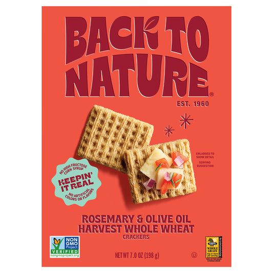 Back to Nature Rosemary & Olive Oil Harvest Whole Wheat Crackers