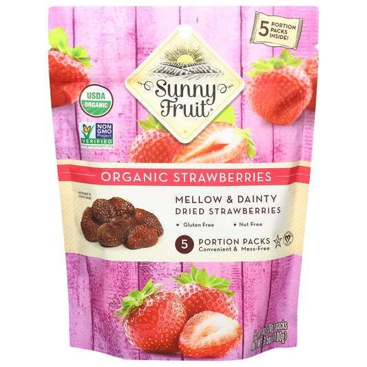 Sunny Fruit Organic Dried Strawberries 5 - 0.7 oz Packs