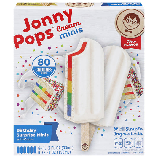 JonnyPops Birthday Surprise with Cream Minis Pops 6 - 1.12 fl oz Pops