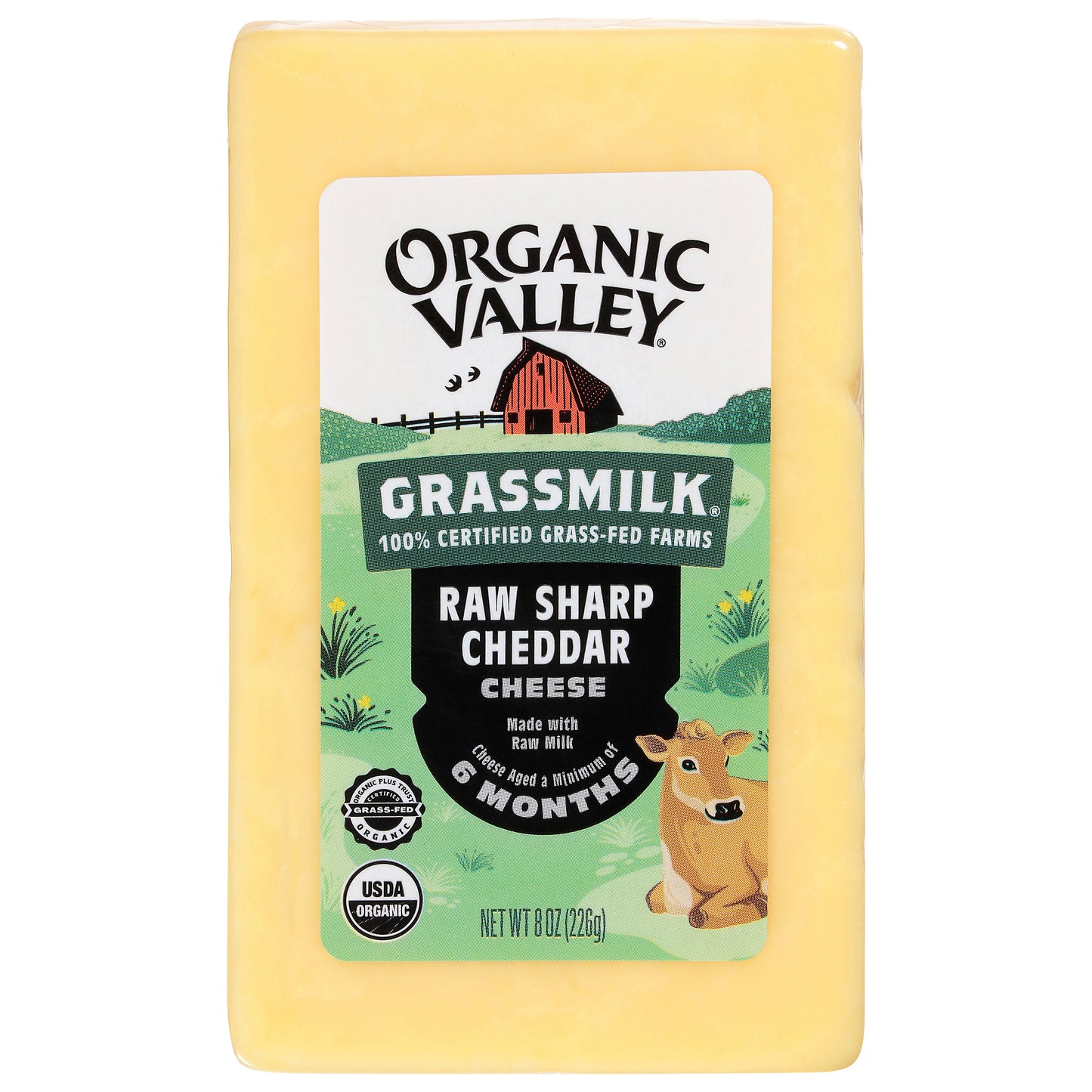 Organic Valley Grassmilk Raw Sharp Cheddar Cheese 8 oz