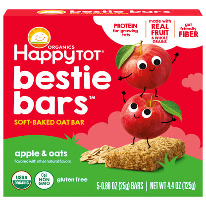 Happy Tot Gluten Free Oat Bar Organic Apples, 0.88 oz. (5 pack)