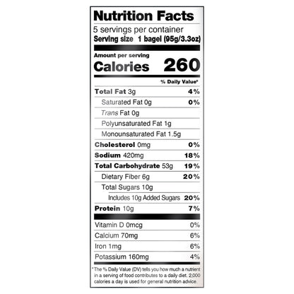 Dave’s Killer Bread® Boomin’ Berry® Bagels, Cranberry, Blueberry, Blackberry and Acai Bagels, 5 Count