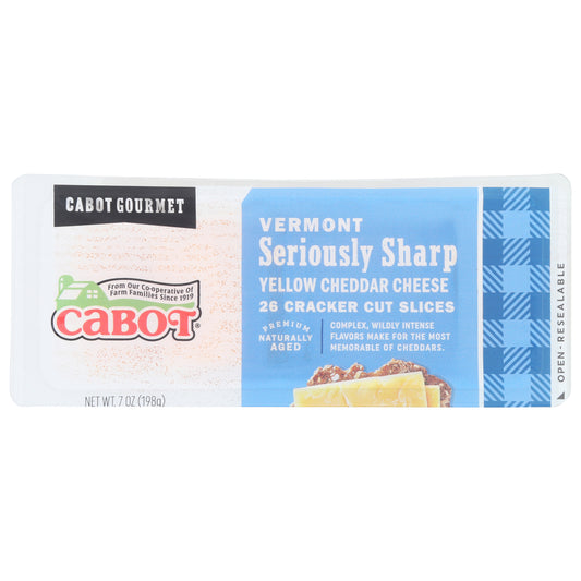 Cabot Cracker Cut Vermont Seriously Sharp Yellow Cheddar Cheese Slices 26 ea