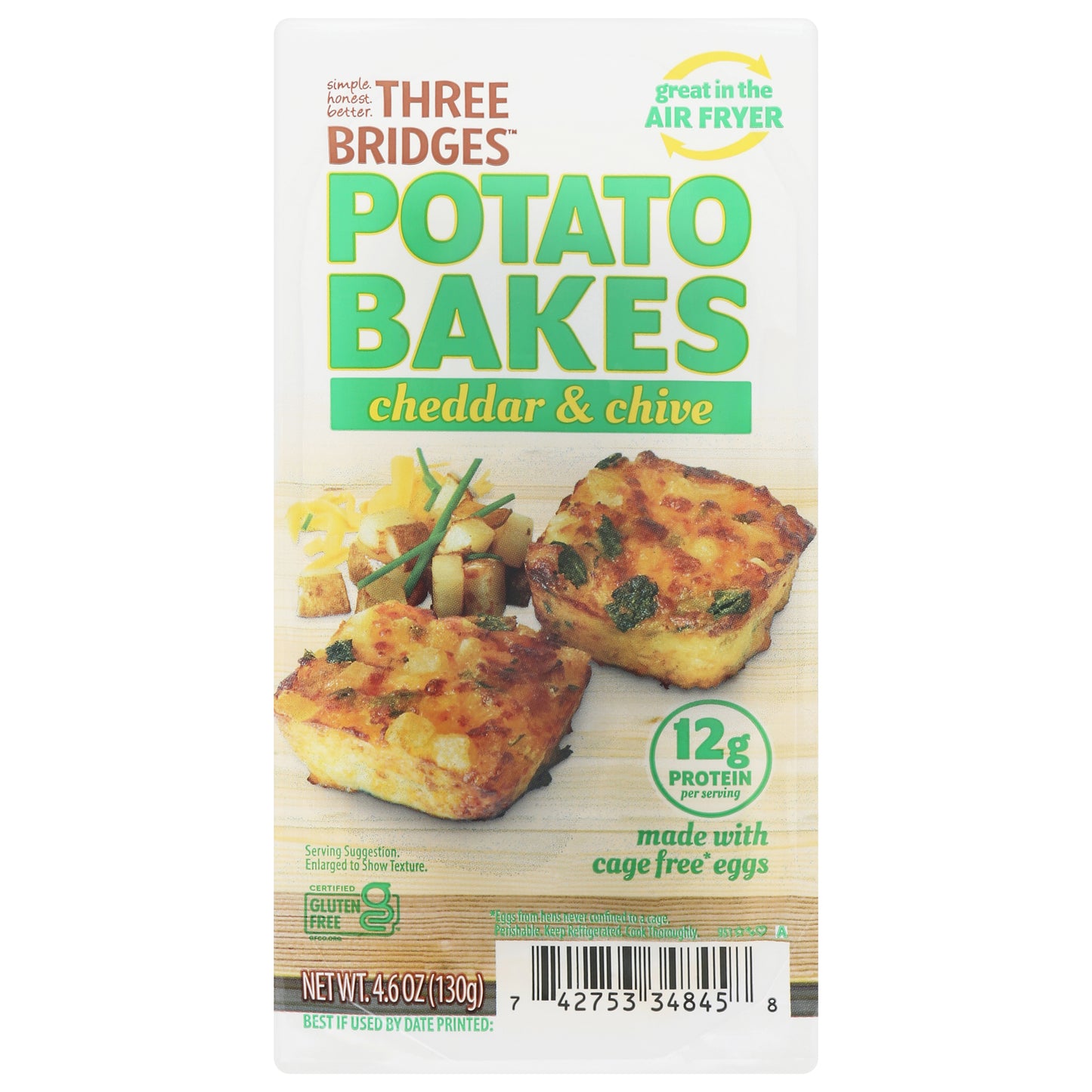 Three Bridges Cheddar & Chive Potato Bakes 4.6 oz