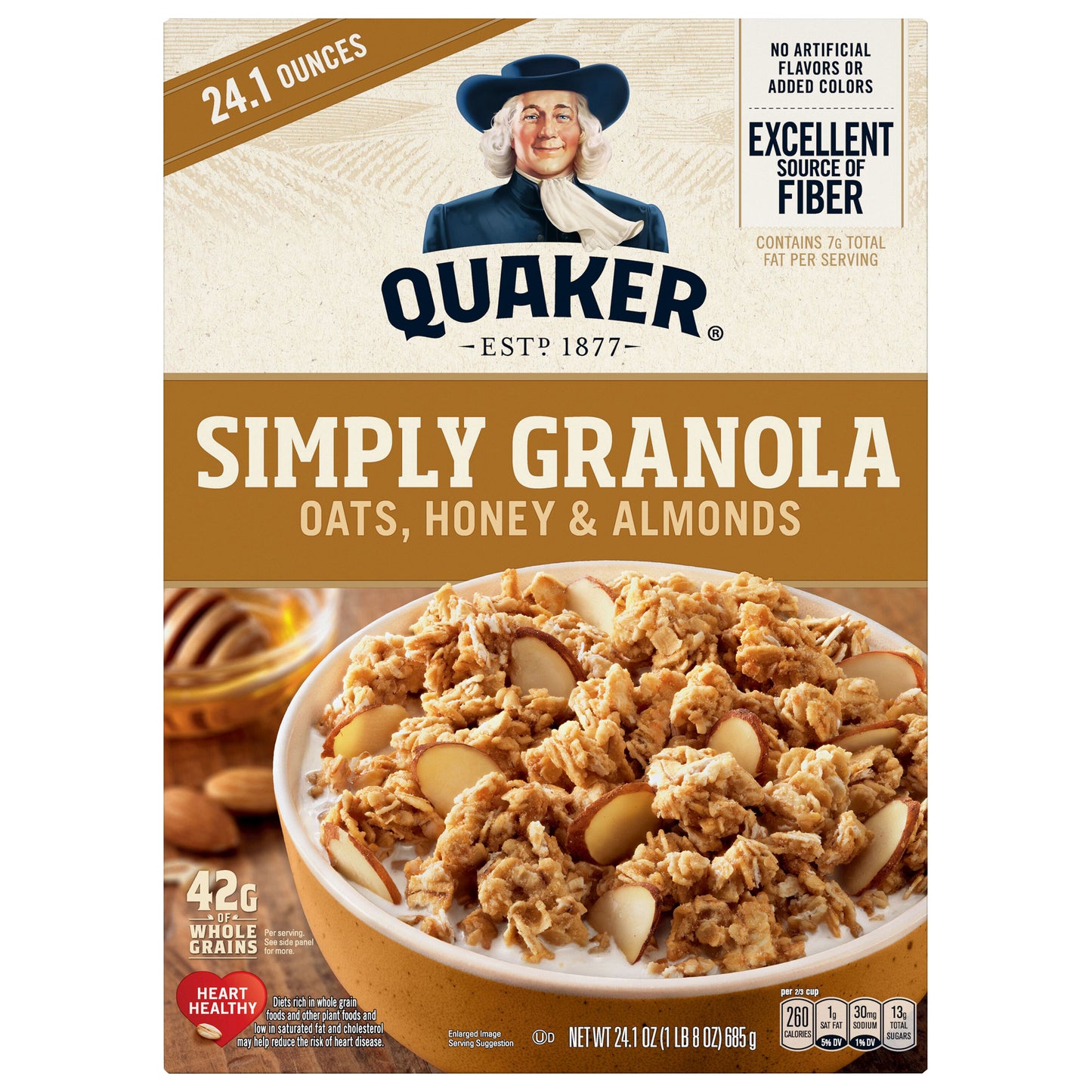 Quaker Simply Granola Oats Honey & Almonds 24.1 Oz