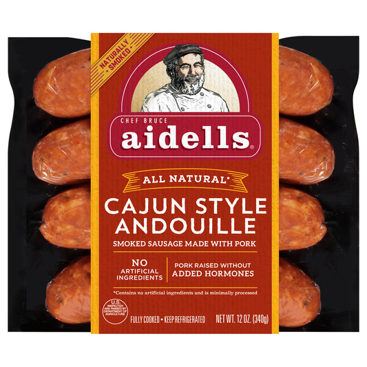 Aidells® Smoked Pork Sausage, Cajun Style Andouille, 12 oz. (4 Fully Cooked Links)