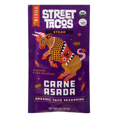Riega Street Tacos Steak Organic Carne Asada Taco Seasoning 1 oz